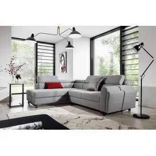 Wohnlandschaft Ecksofa L Form Sessel Set Garnitur Modern Sofa Textil Sitz Ecke - Grau