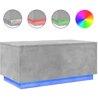 vidaXL Couchtisch mit LED-Leuchten Betongrau 90x50x40 cm
