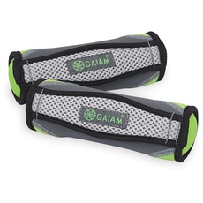 Gaiam for Women & Men Soft Dumbbell Walking Weight Sets with Hand Strap Handgewichte, lime, 1 count