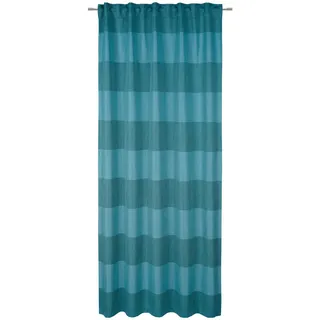 Wärmeschutzvorhang , Petrol , Textil , Streifen , 140x245 cm , beliebig kürzbar, für Stange und Schiene geeignet, Lärmschutz, Wärmeschutz, mit Kombiband , Heimtextilien, Vorhänge, Fertigvorhänge, Thermovorhänge
