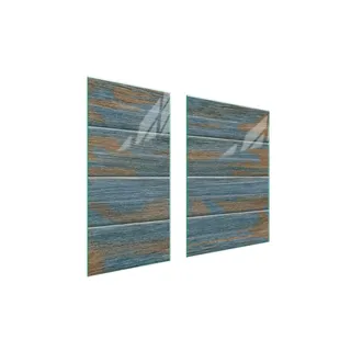 Herdabdeckplatten 2 teilig 75x52 Glaskeramikkochfeld Abdeckung Glas Schneidebrett Holz Türkis