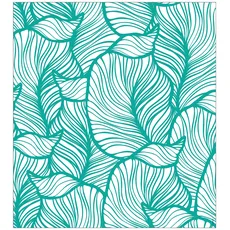 MySpotti Fensterfolie »Look Leaves turquoise«, halbtransparent, glattstatisch haftend, 90 x 100 cm, statisch haftend, blau