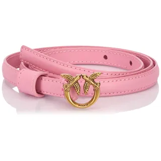 Pinko Damen Love Berry H1 Belt Kalbsleder Seide Gürtel, P31q_Marine-Antik-Gold, L