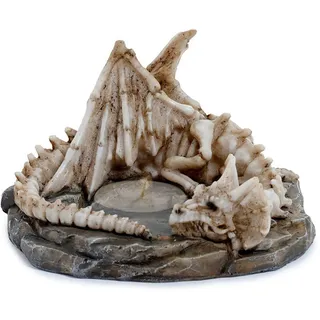 mtb more energy Deko Teelichthalter ''Sleeping Dragon'' - Drachen Kerzenhalter - 6x11x10 cm - Drache Fantasy Figur Dekoration