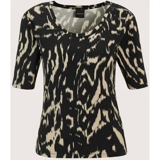 Madeleine Kurzarmshirt »Blusenshirt Elegantes Viskose-Shirt mit Print«, schwarz