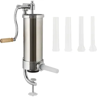 3,5L Edelstahl Wurstfüllmaschine Wurstfüller Wurstmaschine Wurstspritze Presse - Silber