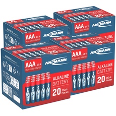 ANSMANN Alkaline Batterie Micro AAA / LR03 1.5V / Longlife Alkalibatterie Sparpaket in einer praktischen Vorratsbox / 80 Stück
