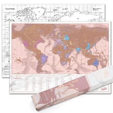 Kleine Weltkarte zum Rubbeln - kleine Scratch Map, erstklassige Qualität Reisekarte