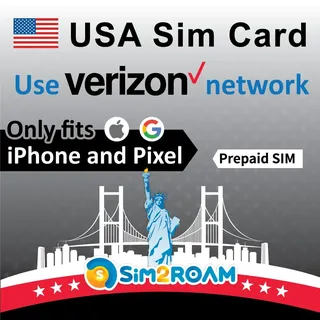 USA Verizon SIM-Karte 28Tage|Karte SIM US États-UNIS |Unbegrenzte US-5G/4G-LTE-Daten/Anrufe/Texte (Hawaii ist inbegriffen)|2GB/Tag Daten in Kanada und Mexiko|5GB Hotspot – Der beste Empfang in den USA