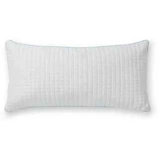 Polsterbezug , Blau, Weiß , Textil , Uni , quadratisch , 40x80 cm , Textiles Vertrauen - Oeko-Tex® , atmungsaktiv, hautfreundlich , Heimtextilien, Bezüge, Polsterbezüge