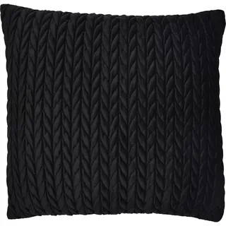 Laurence Llewelyn-Bowen - Schwarzes, einfarbiges geflochtenes Kissen – 43 x 43 cm – Samtkissen mit Füllung/Polsterung im Lieferumfang enthalten – schwarzes Häkelkissen – Amory Kollektion von