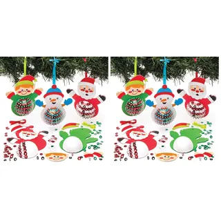 Baker Ross AR759 Pailletten-Dekorationssets, Weihnachtsfiguren, 3 Stück, sortiert (Packung mit 2)