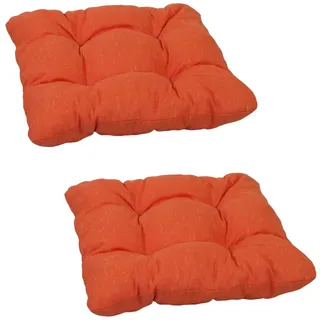 Beo Sitzpolster Gartenstuhl 36x36 atmungsaktiv | Made in EU | Gestepptes Outdoor Stuhlkissen waschbar | UV-beständiges Sitzkissen Stuhl ohne Ausbleichen | 2er Set Sitzkissen Bank in Terra Cotta