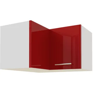 Feldmann-Wohnen Eckhängeschrank Brerra W12/60/36 Weiß / RAL 3002 karminrot Hochglanz 60 / 60 / 36cm , Rot, Weiß , Holzwerkstoff , 60x36x60 cm , Küchen, Küchenmöbel, Küchenschränke, Küchenoberschränke