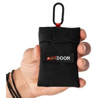 AUTDOOR® Mini Picknickdecke 1 Person - nachhaltig aus recycelten Nylon - Stranddecke + Karabiner. Klein und kompakt für Camping, Picknick & Wandern
