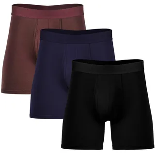 DiULi Boxershorts Herren 3er Pack, Bambus Unterwäsche Boxer Lang Bein Männer, Atmungsaktiv Bequeme Retroshorts, Ohne Kratzendes Etikett Unterhosen für Alltag und Sport, M-XL