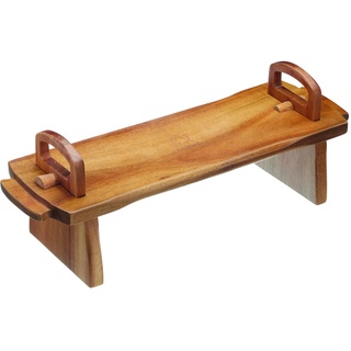 Artesà, Erhöhtes Serviertablett aus Holz, Servierständer/-tafel für Käsebrett, Kuchen, Desserts, Partyplatten und Buffets mit Füßen, 37 x 12 x 13 cm, Braun