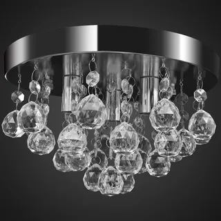 vidaXL Kronleuchter Deckenleuchte Kristall Design Lüster Chrom - Transparent