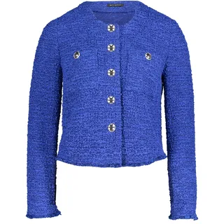 Jackenblazer BETTY BARCLAY "Blazer-Jacke langarm", Damen, Gr. 48, blau (adria blau), Obermaterial: 60% Baumwolle CO. 40% Polyester PES., Blazer Jackenblazer