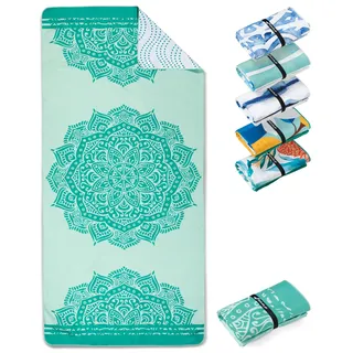 Fit-Flip Strandtuch XXL aus Mikrofaser - leicht und schnelltrocknend - 100% recyceltes Strandhandtuch - kompaktes Handtuch zum Baden - Badetuch (Mandala 200x90cm)