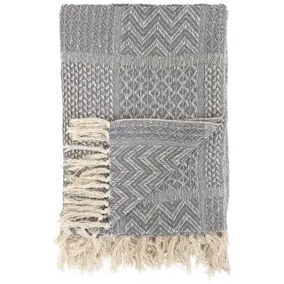 Bloomingville Hochwertige Kuscheldecke 130 x 160 cm Hellgrau