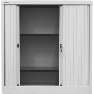 BISLEY Rollladenschrank lichtgrau 2 Fachböden 80,0 x 43,0 x 103,0 cm