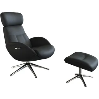 flexlux Relaxsessel Elegant Kunstleder 90 x 107 x 89 cm schwarz mit verstellbarer Rückenlehne