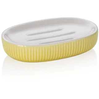 kela Seifenschale AVA – Keramik Gelb, 13,5x8,5x3 cm, stilvolle Seifenablage für Badezimmer und Waschbecken