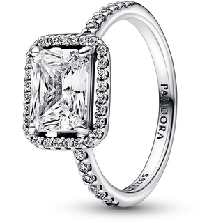 Pandora Timeless Rechteckiger Funkelnder Strahlenkranz Ring in Sterling-Silber mit Cubic Zirkonia Timeless Collection, Größe 54, 192391C01-54