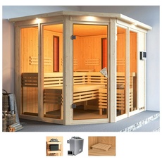 Bild Sauna »Avril«, (Set), 9-kW-Bio-Ofen mit externer Steuerung beige