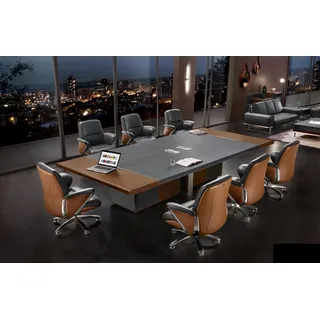 Moderner xxl Büro Konferenztisch Tische Esszimmer Besprechungs Tisch 320cm Neu - Braun