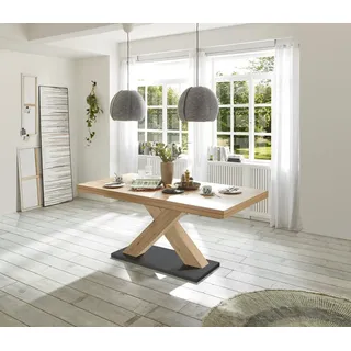 Mäusbacher Komfort 160 x 76 cm Ausziehtisch schwarz/Eiche