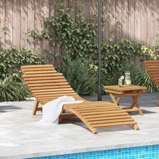 vidaXL Sonnenliege Massivholz Teak Braun - Braun