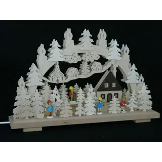 Schwibbogen mit spielenden Winterkinder 50x31cm NEU Leuchterbogen Lichterbogen