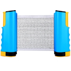 Sportout Tischtennisnetze Tischtennis Netze, Justierbarer Einziehbares Netz Ping Pong Ersatznetz, Beweglicher Reisehalter ideal für alle Arten von tischen- 170(max) x 19cm (Blue)