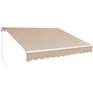 VEVOR Balkonmarkise 4x2,4 Gelenkarm Markise höhenverstellbar von 2,4 bis 3,7m Klemmmarkise Einziehbar Stahl Aluminium 280G doppelseitige PU-Beschichtung Sonnenmarkise Balkon Terrassenmarkise