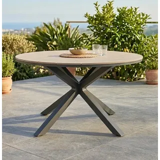 Gardissimo ARMATI Nonwood Alu-Gartentisch Gartenmöbel 120cm (rund) anthrazit / hell