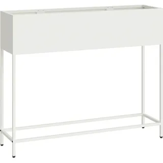 vidaXL Hochbeet Gartenpflanzer Weiß 100 x 26 x 82 cm Stahl - Weiß