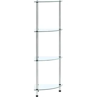 SYFAXTM Regal mit 4 Ablagen Transparent 30x30x100 cm Hartglas - Transparent
