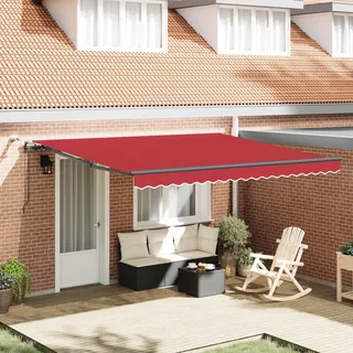 vidaXL Markisenstoff mit Rot 400 x 300 cm Polyester - Rot