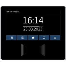 Timemaster Terminal Plus 7 schwarz, Zeiterfassungsterminal plus7 mit RFID und NFC Leser, für schnelle Arbeitszeiterfassung mit Chips, Chipkarten oder Transponder