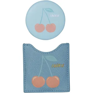 Draeger – Spiegel Kirschen – Runder Taschenspiegel zum Mitnehmen Geburtstag, für alle Anlässe – Maße 8,5 cm x 8 cm