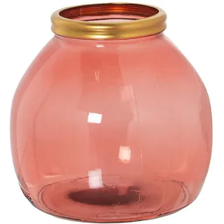 Recycelte Videogrube in Rosa mit Goldener Kante, 21 x 20 cm, Mund 10 cm