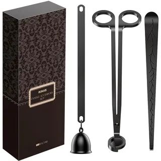 RONXS Kerzenzubehör Set 3 in 1, Dochtschere Kerzenlöscher und Docht-Dipper, Candle Wick Trimmer mit Geschenkpaket für Kerzenliebhaber