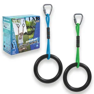 Donic Schildkröt Schildkröt Jungle Ring Set, Jungle Line Zubehör, 2 Turnringe für Kinder und Erwachsene, Ninja Ringe, Gymnastikringe