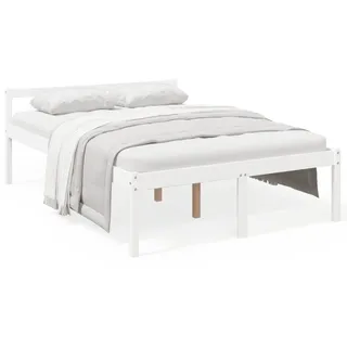 vidaXL Seniorenbett Weiß 140x200 cm Massivholz Kiefer