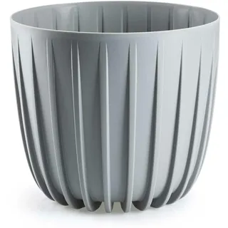 HowHomely Blumentopf Übertopf gestreift grau 24x21 cm Pflanztopf Deko Dekoration