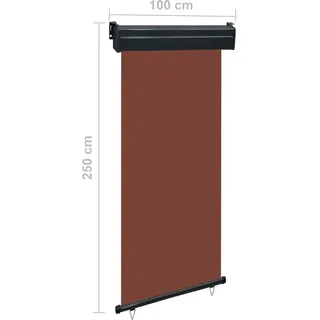 vidaXL Seitenmarkise 105 x 250 cm Braun Polyester
