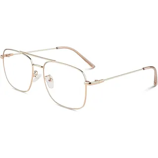 GQUEEN Pilotenbrille UV400 Retro Metallrahmen für Damen Herren