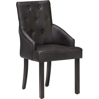 vidaXL Esszimmerstühle 6 Stk. Schwarz Echtes Ziegenleder - Schwarz